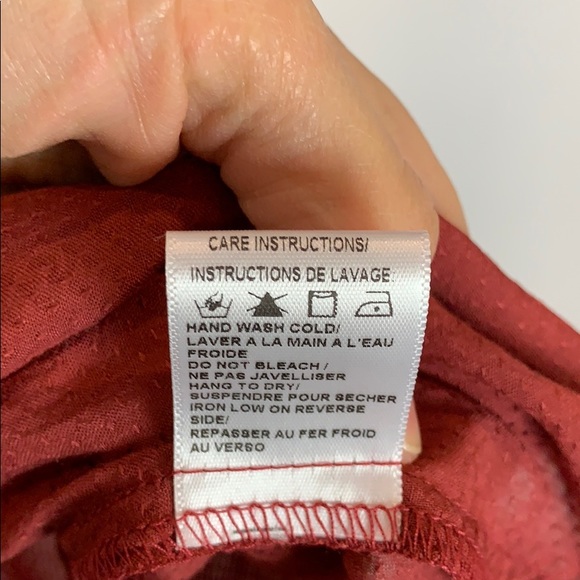 Rust lace v neck blouse - Picture 6 of 7